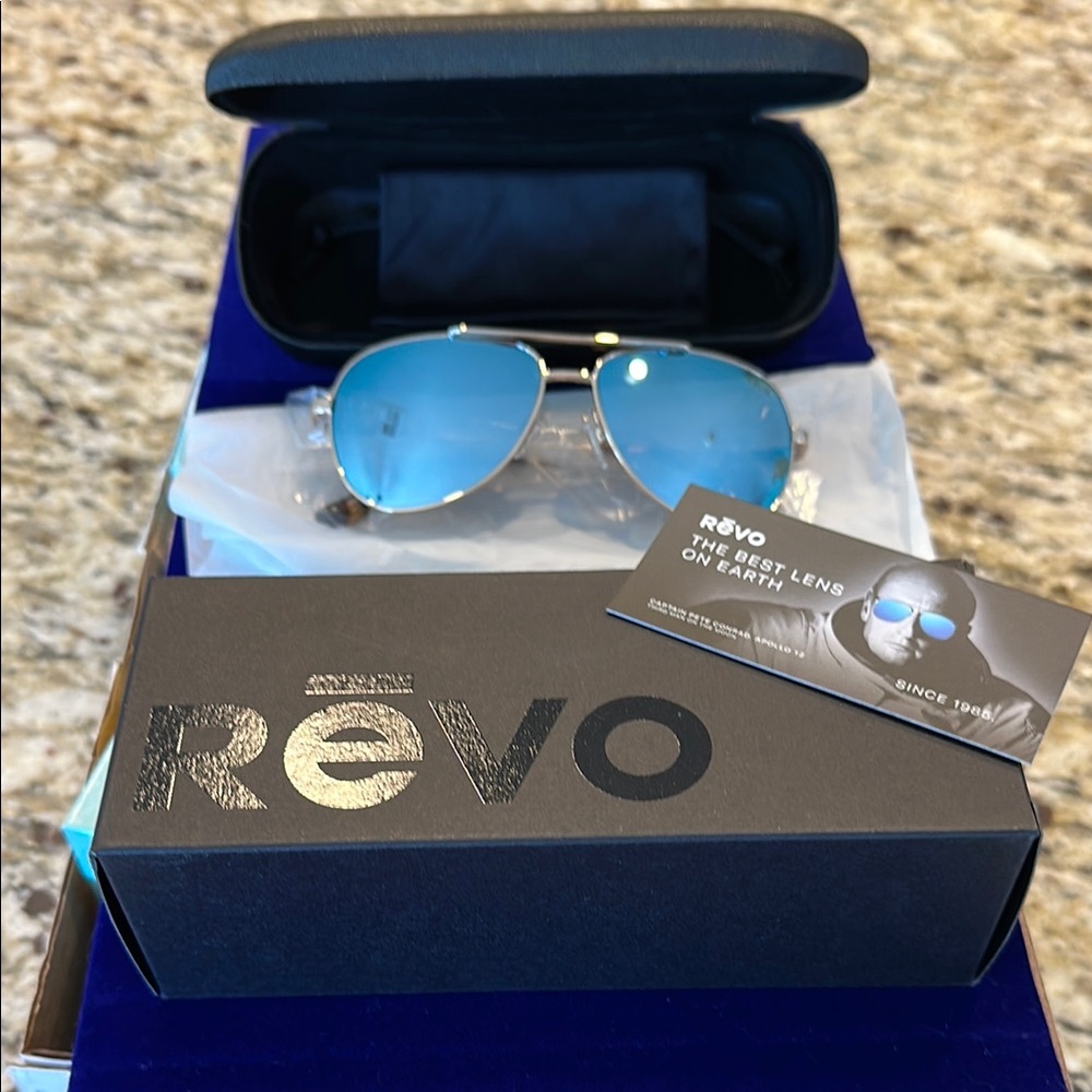 Revo Relay Petite Sunglasses - Gold/Blue Water Lenses